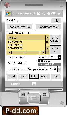 Pocket PC to Mobile Text Messaging Software