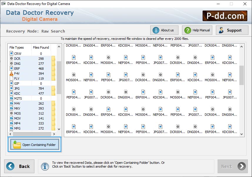 Software de recuperação de dados de câmera digital