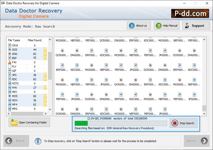 Software de recuperação de dados de câmera digital