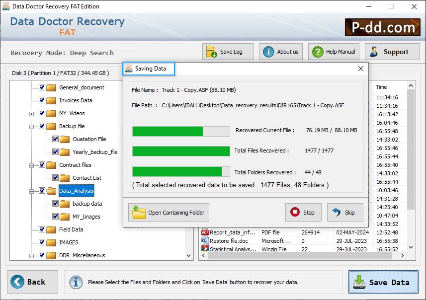 Software de recuperación de datos FAT