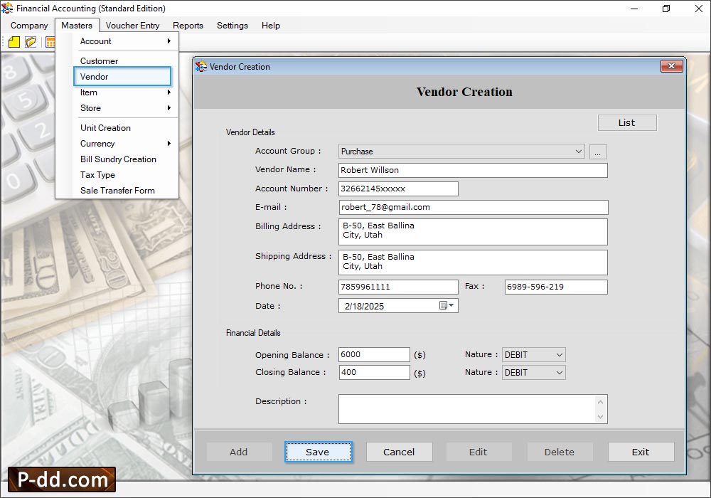 Financial Accounting Management Software - Standard Edition 