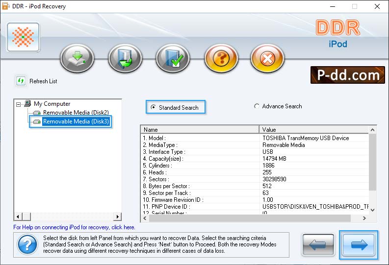 Software de recuperación de datos de iPod