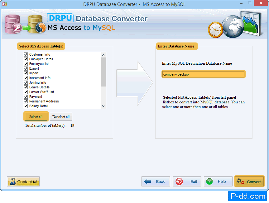 Convertisseur de base de données MS Access vers MySQL