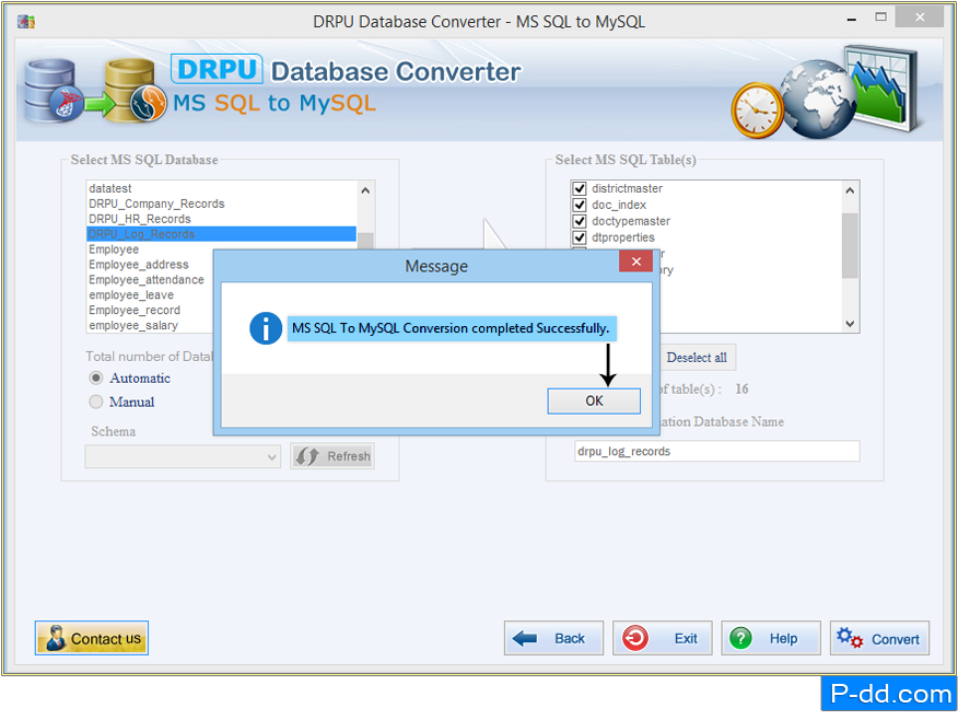 MSSQL to MySQL Database Converter