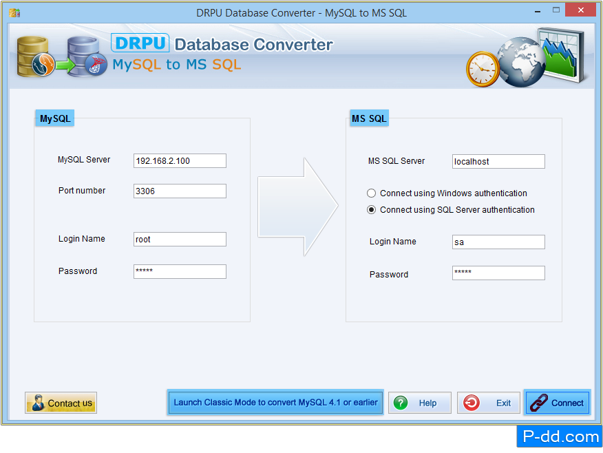 Convertitore di database MySQL in MS SQL