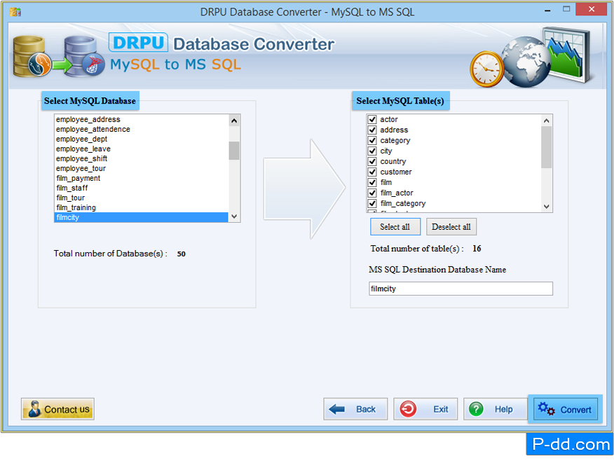 Convertitore di database MySQL in MS SQL