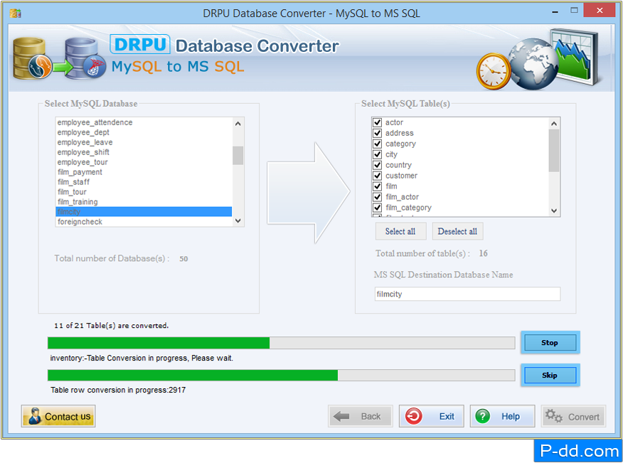 Convertitore di database MySQL in MS SQL